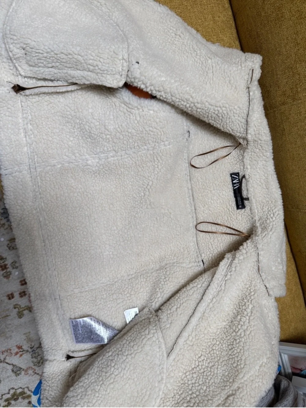 ZARA faux suede and shearling double faced vest - Picture 8 of 8